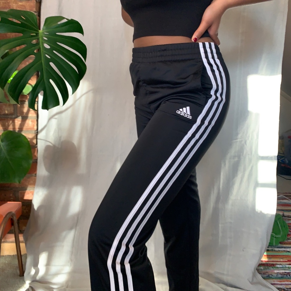 adidas high waisted straight leg track pants